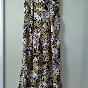 Leaf Print Linen Pants